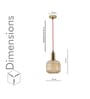Demarius Amber Glass Single Light Hanging Pendant Light