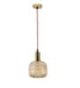 Demarius Amber Glass Single Light Hanging Pendant Light