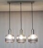Demarius Linear Cluster Hanging Pendant Light In Blue Glass And Chrome Finish Metal