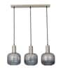Demarius Linear Cluster Hanging Pendant Light In Blue Glass And Chrome Finish Metal