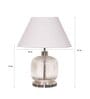 Felicity White Cotton Shade Night Lamp With Metal & Glass Base