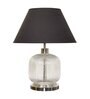 Louise Black Cotton Shade Night Lamp With Metal & Glass Base