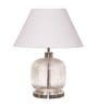 Felicity White Cotton Shade Night Lamp With Metal & Glass Base