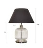 Louise Black Cotton Shade Night Lamp With Metal & Glass Base