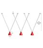 Demeanor Red Matt Metal V-Cluster Hanging Light