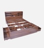 Den Queen Size Bed With Headboard & Drawer Storage In Columbian Walnut 
