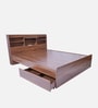 Den Queen Size Bed With Headboard & Drawer Storage In Columbian Walnut 