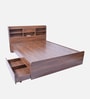 Den Queen Size Bed With Headboard & Drawer Storage In Columbian Walnut 