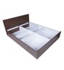 Den Queen Size Bed With Box Storage In Walnut Finish