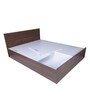 Den Queen Size Bed With Box Storage In Walnut Finish