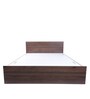 Den Queen Size Bed With Box Storage In Walnut Finish
