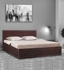 Den Queen Size Bed With Box Storage In Walnut Finish
