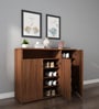 Denera Shoe Cabinet in Walnut Finish