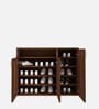 Denera Shoe Cabinet in Walnut Finish