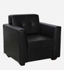 Denia Leatherette 1 Seater Sofa In Black Colour