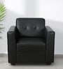 Denia Leatherette 1 Seater Sofa In Black Colour