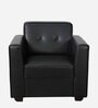 Denia Leatherette 1 Seater Sofa In Black Colour