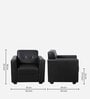 Denia Leatherette 1 Seater Sofa In Black Colour