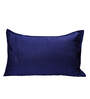 Blue Solid 210TC Jute 17 x 27 Inches Pillow Covers (Set of 2)
