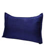 Blue Solid 210TC Jute 17 x 27 Inches Pillow Covers (Set of 2)