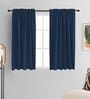 Denim Blue lightweight Satin Solids 5ft Light Filtering Rod Pocket Window Curtains (2 Pcs)
