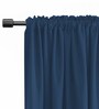 Denim Blue lightweight Satin Solids 9ft Light Filtering Rod Pocket Long Curtains (2 Pcs)