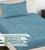 Denim Ethnic 300 TC Cotton Blend Embossed Single Bedsheet with 1 Pillow Cover