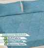 Denim Ethnic 300 TC Cotton Blend King Size Embossed Double Bedsheet with 2 Pillow Covers