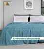Denim Ethnic 300 TC Cotton Blend King Size Embossed Double Bedsheet with 2 Pillow Covers