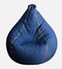 Denim XXXL Fabric Bean Bag Cover in Blue Colour