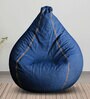 Denim XXXL Fabric Bean Bag Cover in Blue Colour