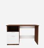 Denis Study Table In Walnut And Frosty White Finish