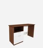 Denis Study Table In Walnut And Frosty White Finish