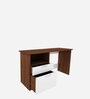Denis Study Table In Walnut And Frosty White Finish