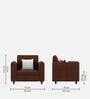 Denmark Fabric 1 Seater Sofa in Coffee Brown Colour