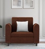 Denmark Fabric 1 Seater Sofa in Coffee Brown Colour