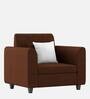 Denmark Fabric 1 Seater Sofa in Coffee Brown Colour