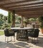 Dennis Wicker 6 Seater Dining Set In English Grey Finish