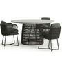 Dennis Wicker 6 Seater Dining Set In English Grey Finish