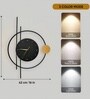 Denric LED Wall Lamp with Clock Modern Decorative Wall Light with 3 Light Modes (Warm, Natural & Cool White) | Bedroom, Living Room & Bedside | 1Year Warranty