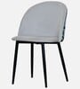 Denta Velvet Fabric Dining Chair In White Colour