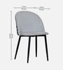 Denta Velvet Fabric Dining Chair In White Colour