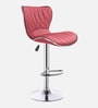 Denver Leatherette Bar Stool In Maroon Colour With Swivel