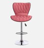 Denver Leatherette Bar Stool In Maroon Colour With Swivel