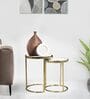 Denver Metal Nest Of Table In White & Gold Colour