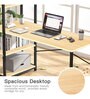 Denver Writing Table with Side Shelves in Oak Brown Finish
