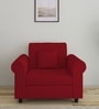 Derado Fabric 1 Seater Sofa in Blood Maroon Colour