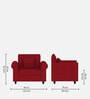 Derado Fabric 1 Seater Sofa in Blood Maroon Colour