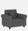 Derado Fabric 1 Seater Sofa in Charcoal Grey Colour