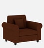 Derado Fabric 1 Seater Sofa in Coffee Brown Colour